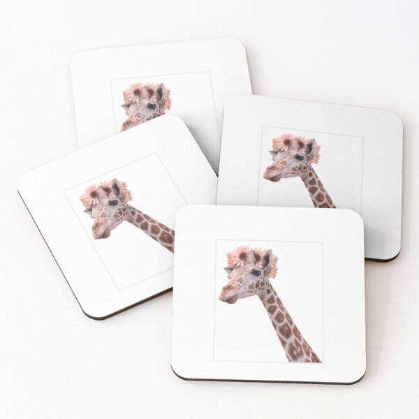 Item preview, Giraffes head and neck with a posy of flowers on its head designed and sold by Hevzy.