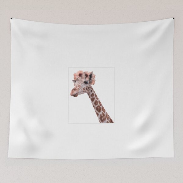 Item preview, Giraffes head and neck with a posy of flowers on its head designed and sold by Hevzy.