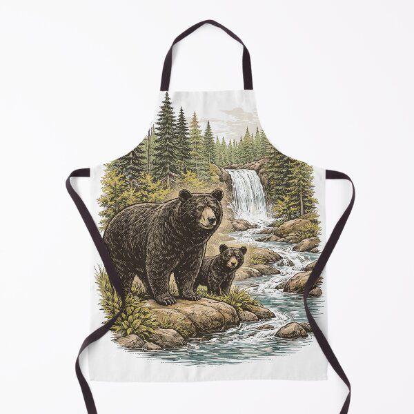 Item preview, Bear Family in Forest Waterfall designed and sold by Matinez Pink.