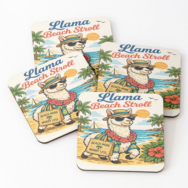 Item preview, Llama Enjoying a Tropical Beach Stroll designed and sold by Mindful56.