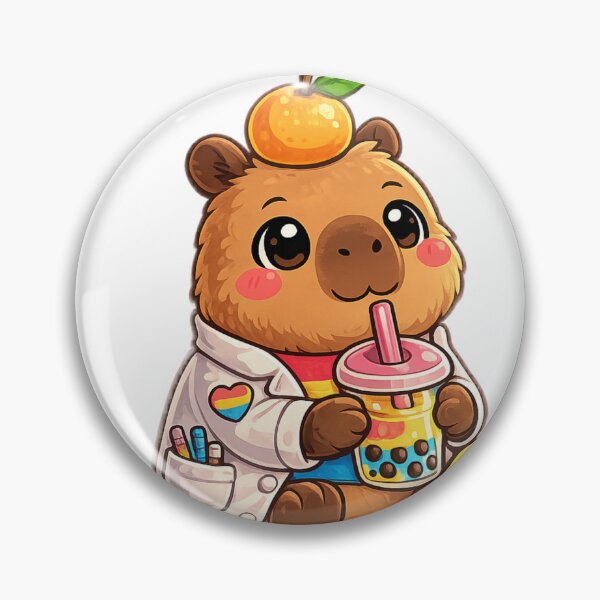 Item preview, Pan Pride Boba Capybara designed and sold by Candlelit Catastrophes.