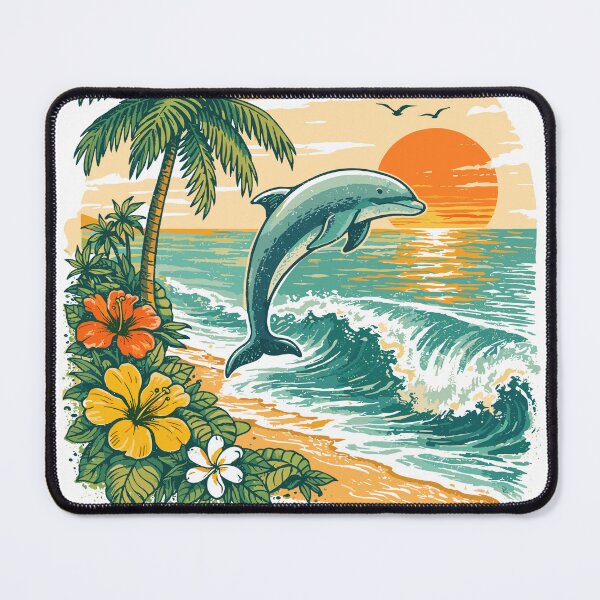 Item preview, Florida Beach Dolphin Sunset T-Shirt designed and sold by Matinez Pink.