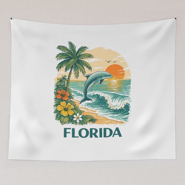Item preview, Florida Beach Dolphin Sunset T-Shirt designed and sold by Matinez Pink.
