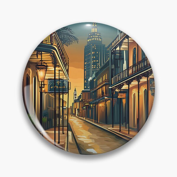 Item preview, New Orleans Vintage Travel Poster Bourbon Street Scene designed and sold by Boddicca.