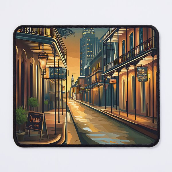 Item preview, New Orleans Vintage Travel Poster Bourbon Street Scene designed and sold by Boddicca.