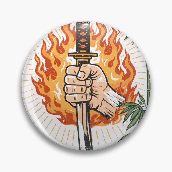 Item preview, Samurai Sword Fire Bamboo T-Shirt designed and sold by Matinez Pink.