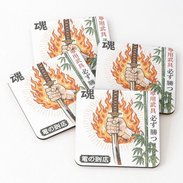 Item preview, Samurai Sword Fire Bamboo T-Shirt designed and sold by Matinez Pink.