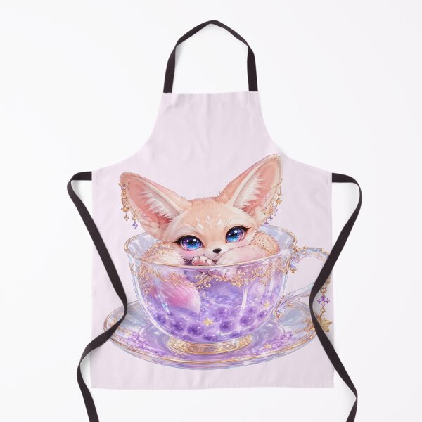 Item preview, Cute Fantasy Fox Tea Cup Sticker | Kawaii Lavender Boba Fox Art designed and sold by StickersHul.