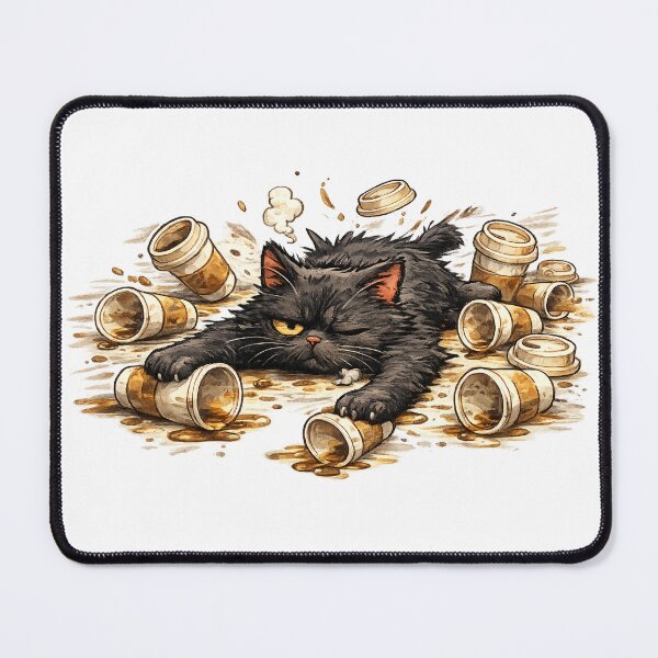Item preview, Monday Cat: Grumpy Flat Cat Funny Relatable Gift designed and sold by TheAngelHeart.