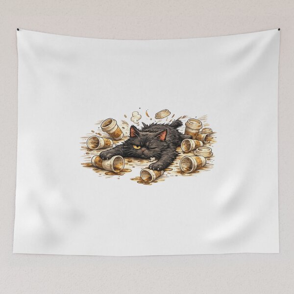 Item preview, Monday Cat: Grumpy Flat Cat Funny Relatable Gift designed and sold by TheAngelHeart.