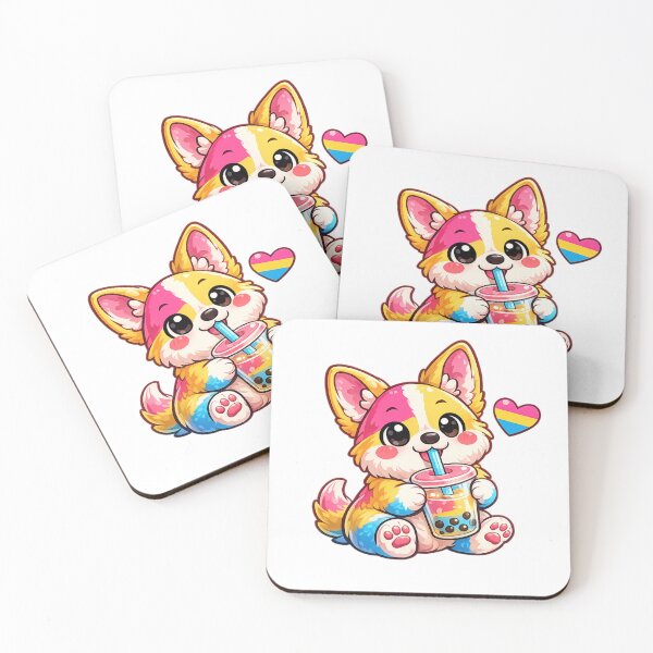 Item preview, Pan Pride Boba Corgi designed and sold by Candlelit Catastrophes.