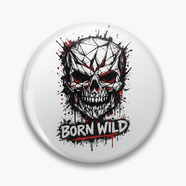 Item preview, Bold Streetwear Skull Born Wild Urban Graphic Tee designed and sold by SahulArtGallery.