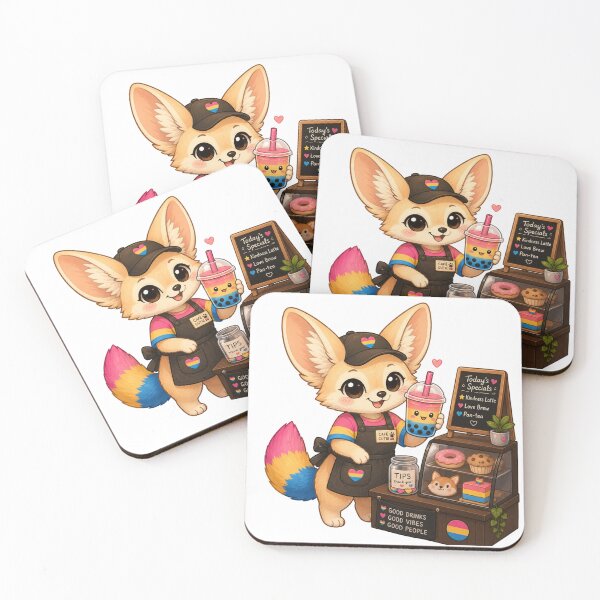 Item preview, Pan Pride Café Fox designed and sold by Candlelit Catastrophes.