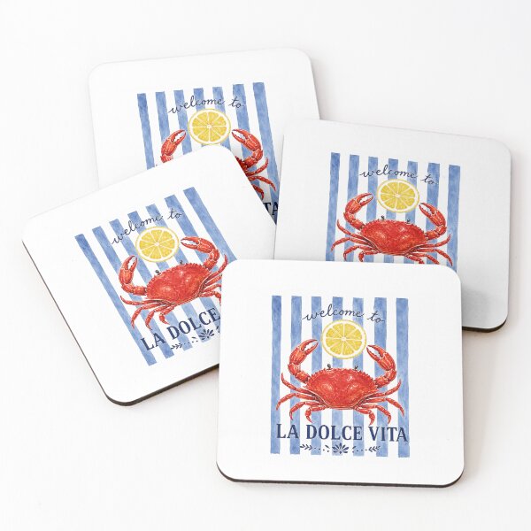 Item preview, Welcome to La Dolce Vita Coastal Crab Illustration  designed and sold by Backsay.