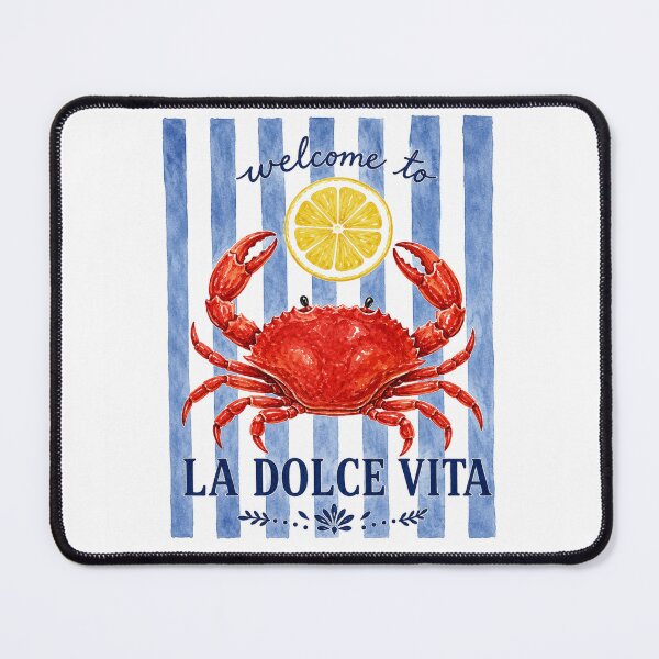 Item preview, Welcome to La Dolce Vita Coastal Crab Illustration  designed and sold by Backsay.