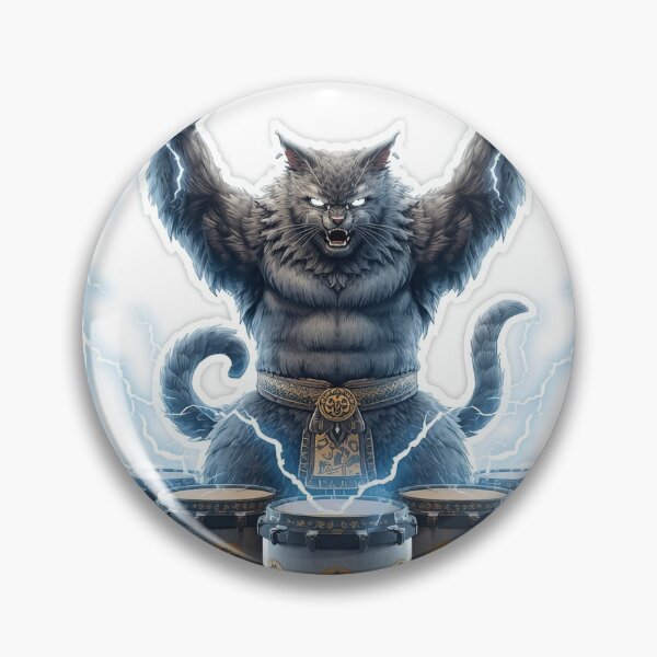 Item preview, Raijin Thunder Cat — Japanese Lightning God Art designed and sold by Tokyo Neo Noir Collective .