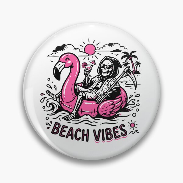 Item preview, Skeleton Flamingos Float Beach Vibes designed and sold by Brexmore3.