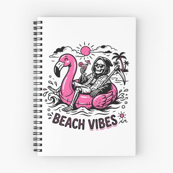 Item preview, Skeleton Flamingos Float Beach Vibes designed and sold by Brexmore3.