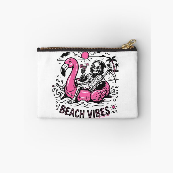 Item preview, Skeleton Flamingos Float Beach Vibes designed and sold by Brexmore3.