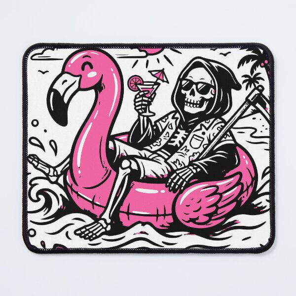 Item preview, Skeleton Flamingos Float Beach Vibes designed and sold by Brexmore3.
