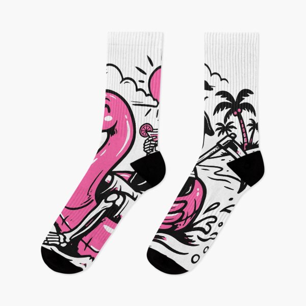 Item preview, Skeleton Flamingos Float Beach Vibes designed and sold by Brexmore3.