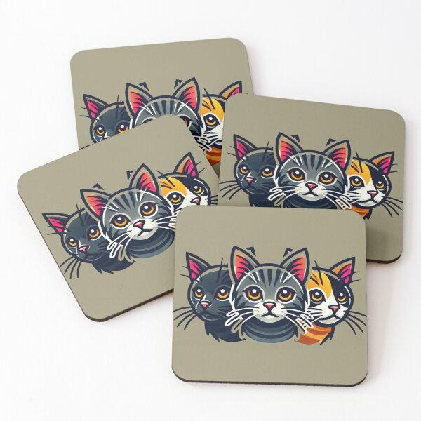 Item preview, Vibrant Tabby Calico and Black Cat Portrait designed and sold by AlxVel.
