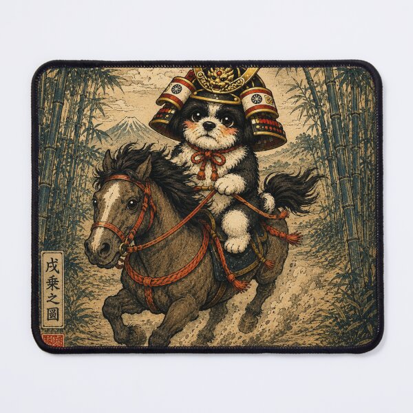 Item preview, Samurai Rider Shih Tzu — 戌乗之図  designed and sold by ShihTzuRareArt.