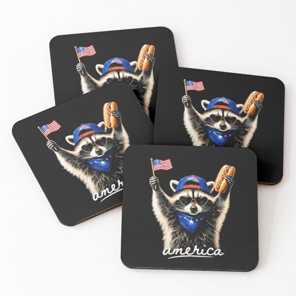 Item preview, 4th of July Raccoon Hot Dog designed and sold by Wingedcicada.