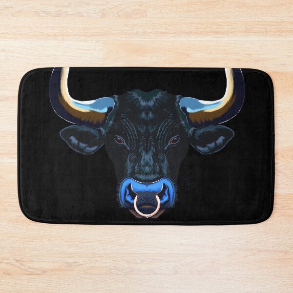 Item preview, Realistic Bull Face Blue Aesthetic Septum Piercing Art designed and sold by Rhapsodic1290.