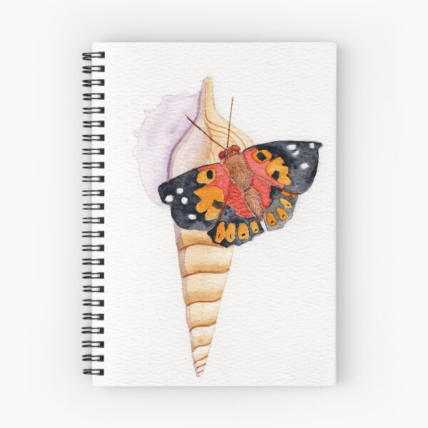 Item preview, Watercolor painting of a shell and a butterfly designed and sold by KPierceArt.