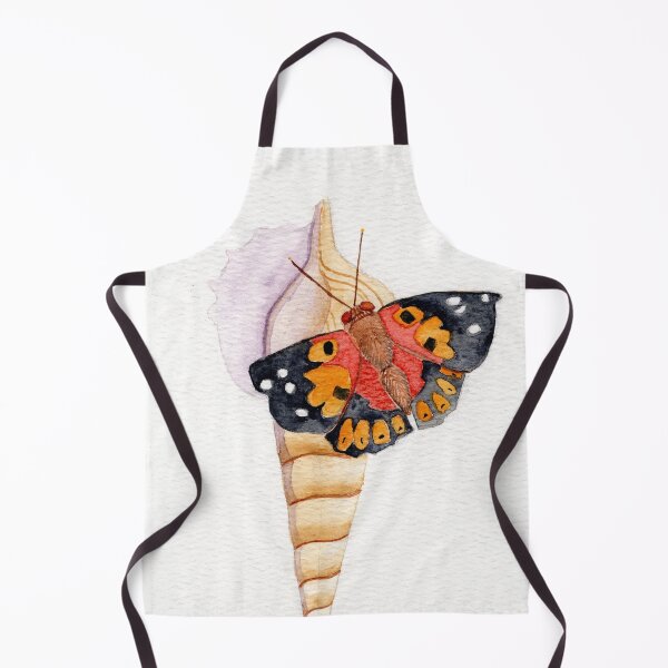 Item preview, Watercolor painting of a shell and a butterfly designed and sold by KPierceArt.
