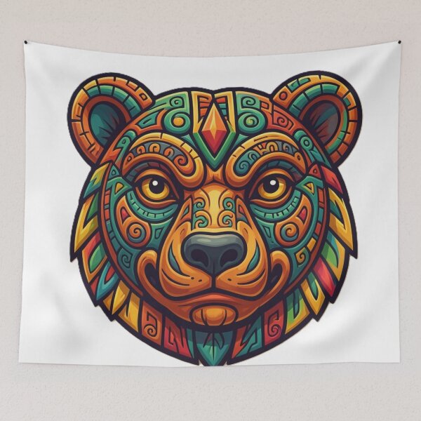 Item preview, Mayan Bear Face designed and sold by Kirrindy Designs.