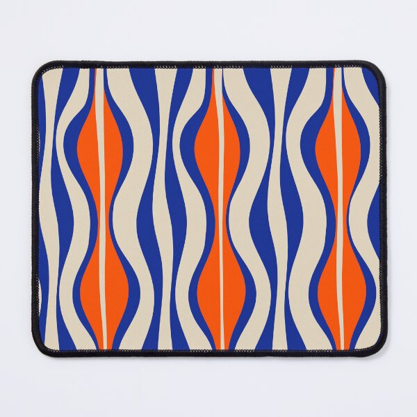 Item preview, Midcentury Modern Abstract Hourglass Pattern in Bright Blue and Orange designed and sold by kierkegaard.