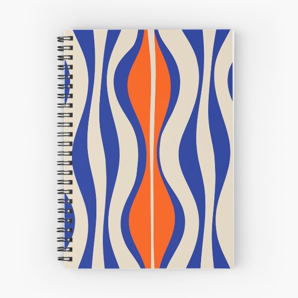 Item preview, Midcentury Modern Abstract Hourglass Pattern in Bright Blue and Orange designed and sold by kierkegaard.
