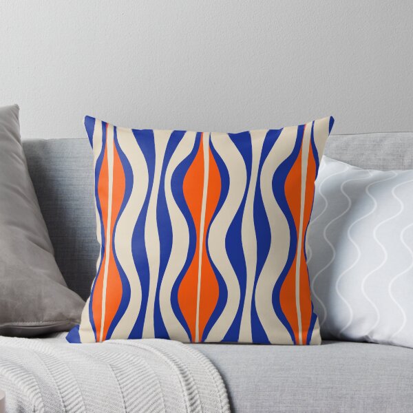 Item preview, Midcentury Modern Abstract Hourglass Pattern in Bright Blue and Orange designed and sold by kierkegaard.