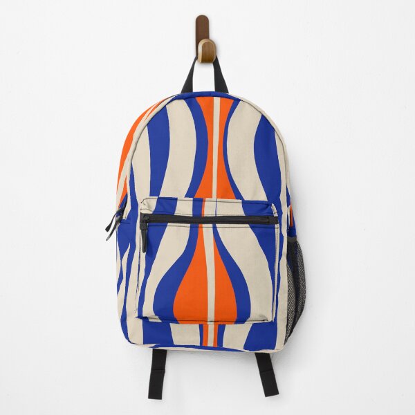 Item preview, Midcentury Modern Abstract Hourglass Pattern in Bright Blue and Orange designed and sold by kierkegaard.