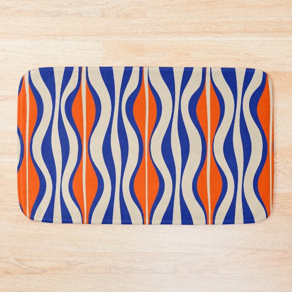 Item preview, Midcentury Modern Abstract Hourglass Pattern in Bright Blue and Orange designed and sold by kierkegaard.