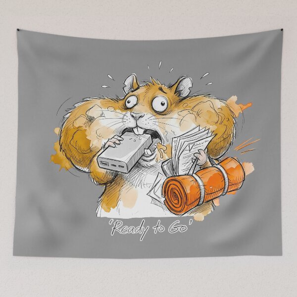 Item preview, 'Ready to Go' - Funny Hamster Prepper Humor designed and sold by SoulPT.