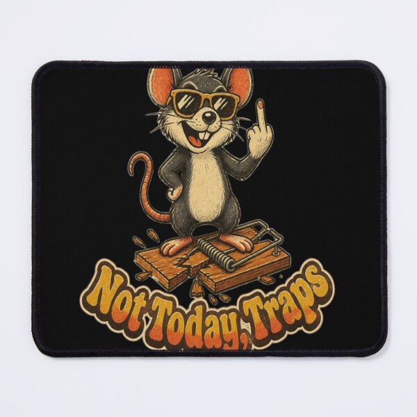 Item preview, Funny Not Today Traps Vintage Shirt 70s Groovy Mouse Middle Finger Sarcastic T-Shirt designed and sold by ElkasDesign.