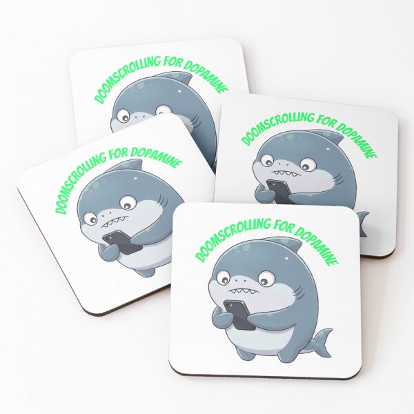 Item preview, Doomscrolling for Dopamine – Funny Shark Phone Addiction Design designed and sold by Nature's Chibis.