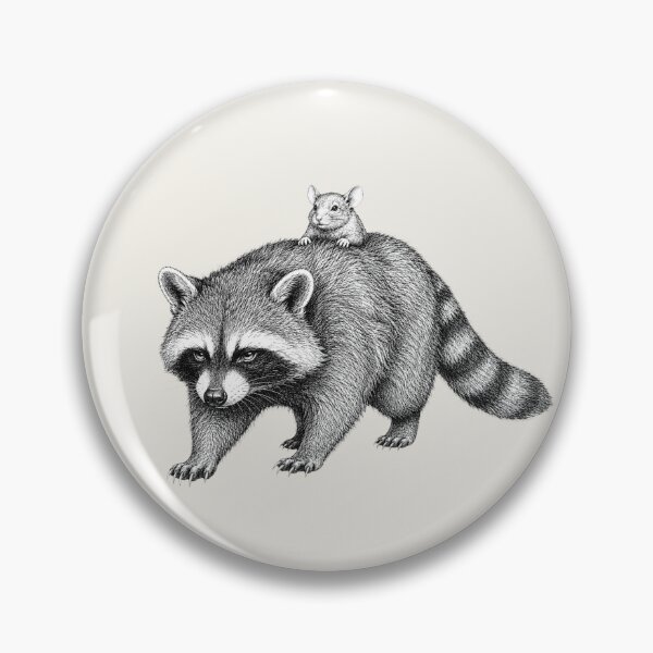 Item preview, Vintage Raccoon and Mouse Friendship Illustration designed and sold by bosamji.