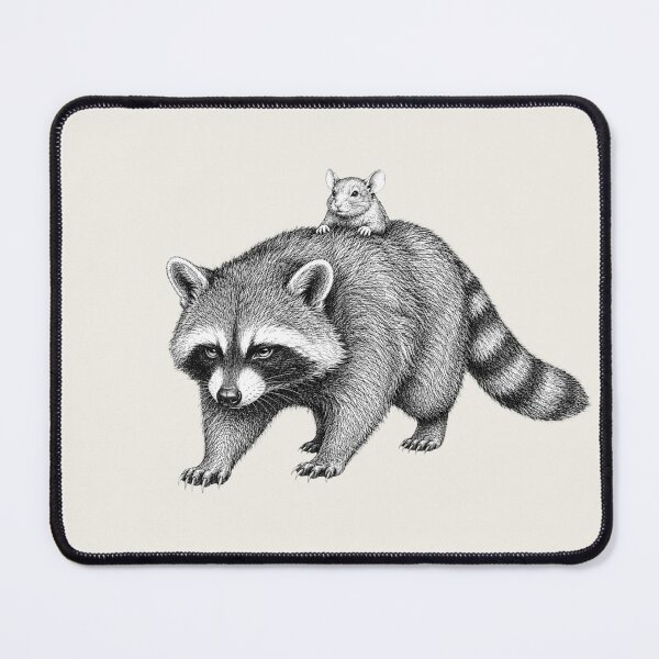 Item preview, Vintage Raccoon and Mouse Friendship Illustration designed and sold by bosamji.
