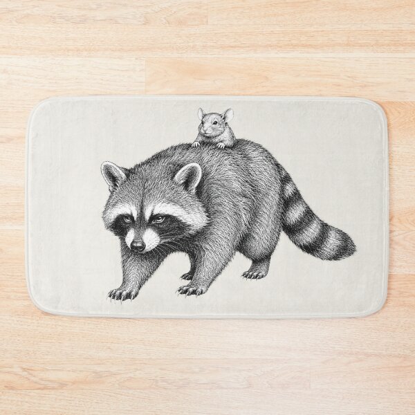 Item preview, Vintage Raccoon and Mouse Friendship Illustration designed and sold by bosamji.