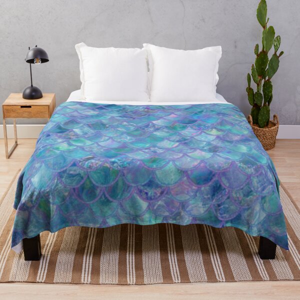 Item preview, Blue Teal Purple Scales Print designed and sold by SeaStarMermaids.