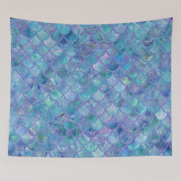 Item preview, Blue Teal Purple Scales Print designed and sold by SeaStarMermaids.
