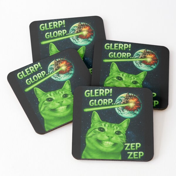 Item preview, Glerp! Glorp... Zep Zep Funny Alien Cat Meme designed and sold by LysiTHWIP.
