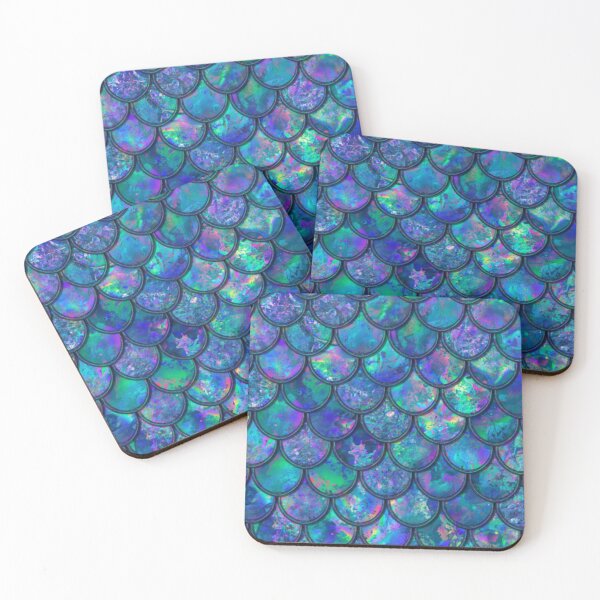 Item preview, Blue Teal Purple Mermaid Scales Print designed and sold by SeaStarMermaids.
