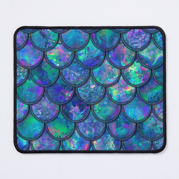 Item preview, Blue Teal Purple Mermaid Scales Print designed and sold by SeaStarMermaids.