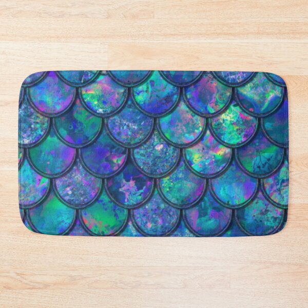 Item preview, Blue Teal Purple Mermaid Scales Print designed and sold by SeaStarMermaids.