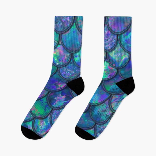 Item preview, Blue Teal Purple Mermaid Scales Print designed and sold by SeaStarMermaids.
